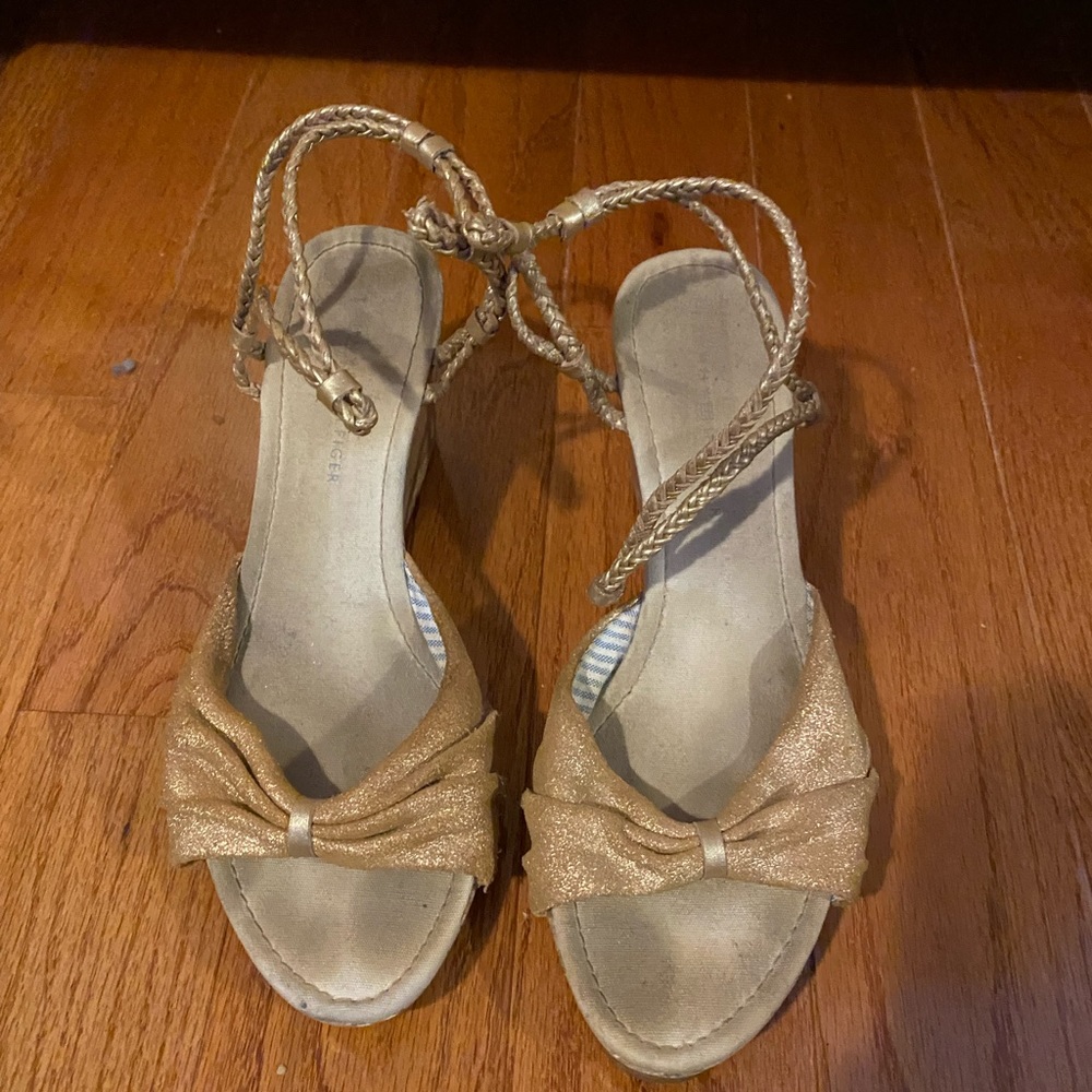 Tommy Hilfiger Gold Wedge Sandals